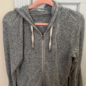 Grey comfy zip up sweater jacket